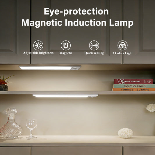 JackonLux Rechargeable Motion Sensor Under Cabinet Light - 12-inch Ultra Thin LED Closet Light, 3 Color Temperatures & Dimmable