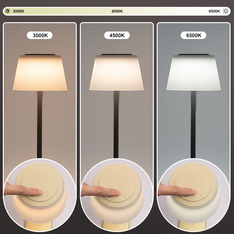 Lámpara de mesa recargable RGB impermeable JackonLux: luz ambiental táctil de 64 colores, suave brillo que cuida la vista para el dormitorio y las noches al aire libre.