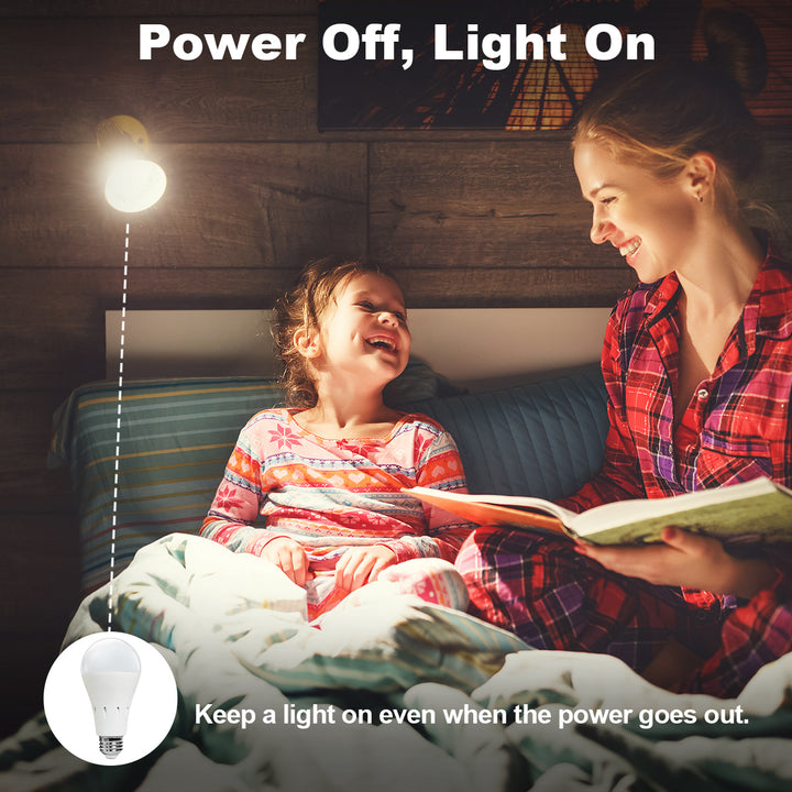 (4Pack)Rechargeable Emergency LED Bulb – Works as Regular Light & Backup During Power Outage, Dimmable, Dual Charging, Portable Use