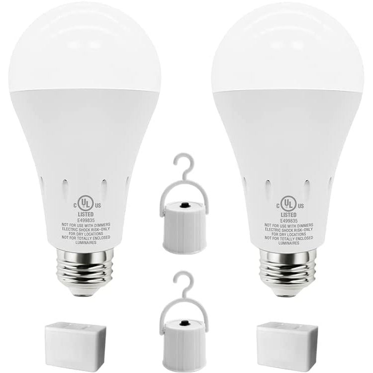 (4Pack)Rechargeable Emergency LED Bulb – Works as Regular Light & Backup During Power Outage, Dimmable, Dual Charging, Portable Use