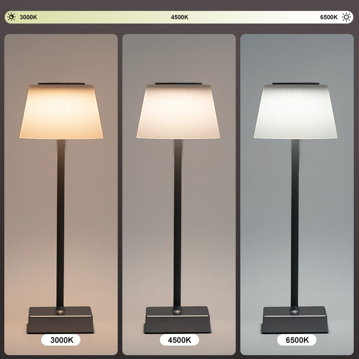 Lámpara de mesa recargable RGB impermeable JackonLux: luz ambiental táctil de 64 colores, suave brillo que cuida la vista para el dormitorio y las noches al aire libre.