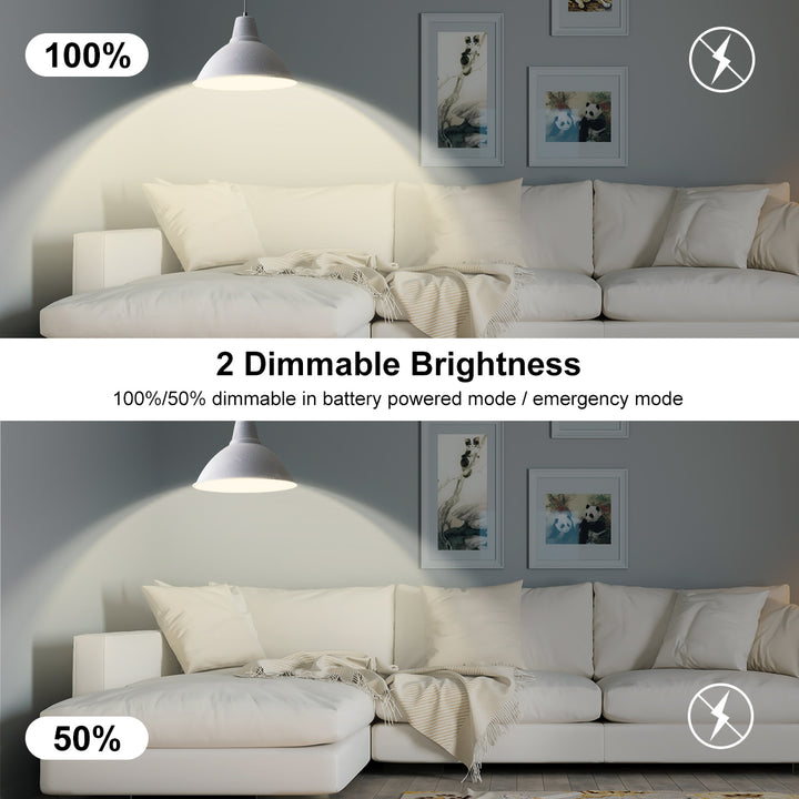 (4Pack)Rechargeable Emergency LED Bulb – Works as Regular Light & Backup During Power Outage, Dimmable, Dual Charging, Portable Use