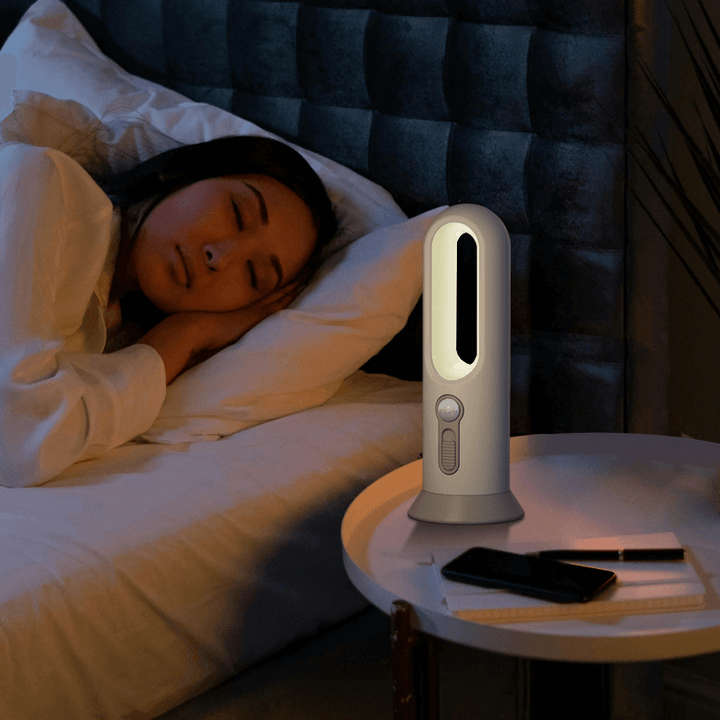 Lámpara LED recargable multimodo JackonLux: lámpara nocturna con sensor de movimiento, apagado automático a los 30 segundos, linterna con botón lateral, compacta y portátil.