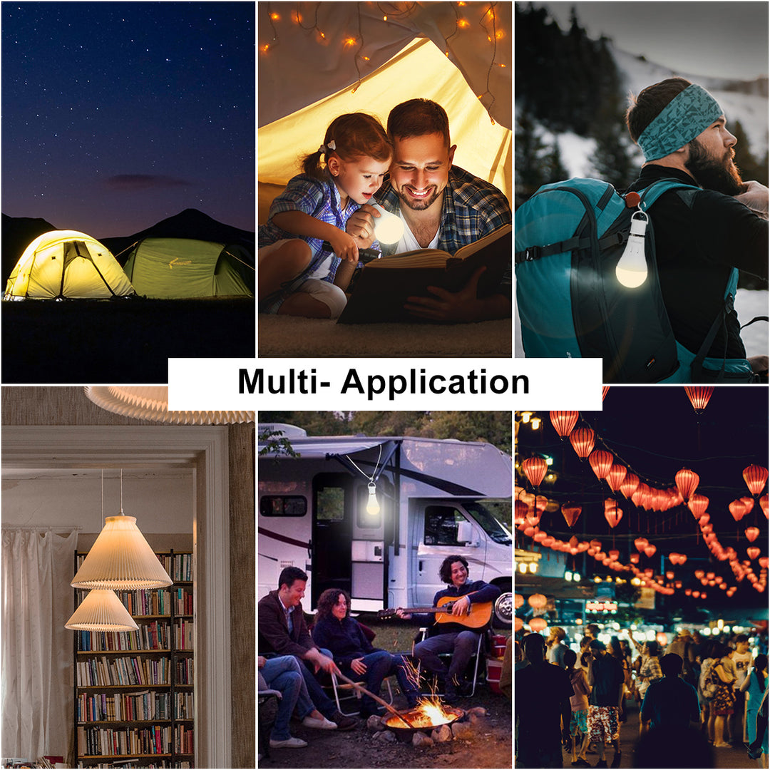 (4Pack)Rechargeable Emergency LED Bulb – Works as Regular Light & Backup During Power Outage, Dimmable, Dual Charging, Portable Use