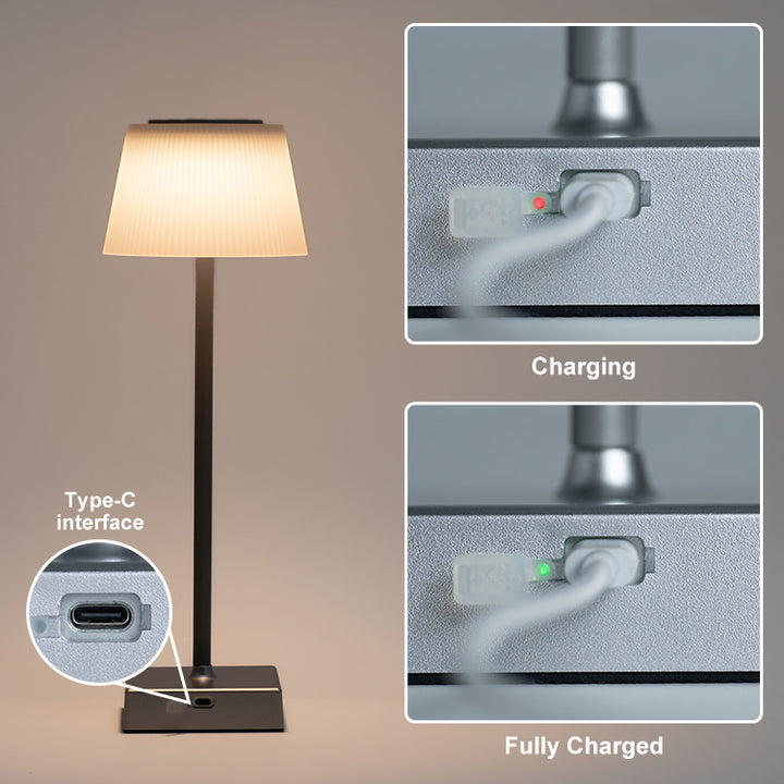 Lámpara de mesa recargable RGB impermeable JackonLux: luz ambiental táctil de 64 colores, suave brillo que cuida la vista para el dormitorio y las noches al aire libre.