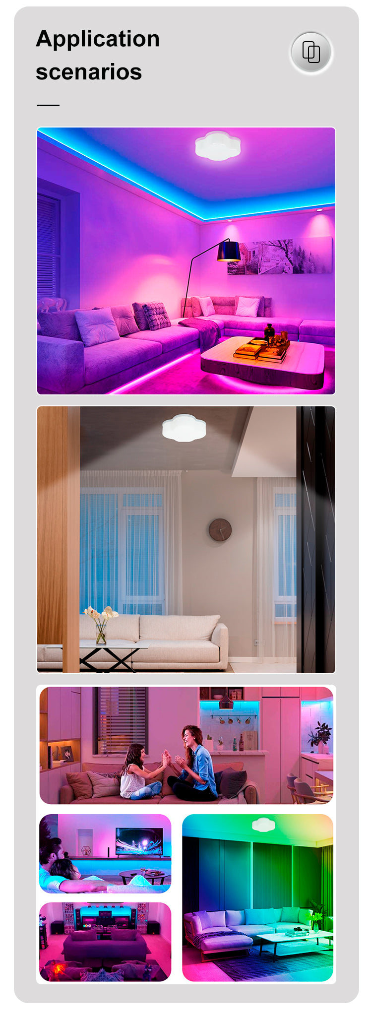 2× RGB children's cloud lights & 4PK smart motion sensor bulbs