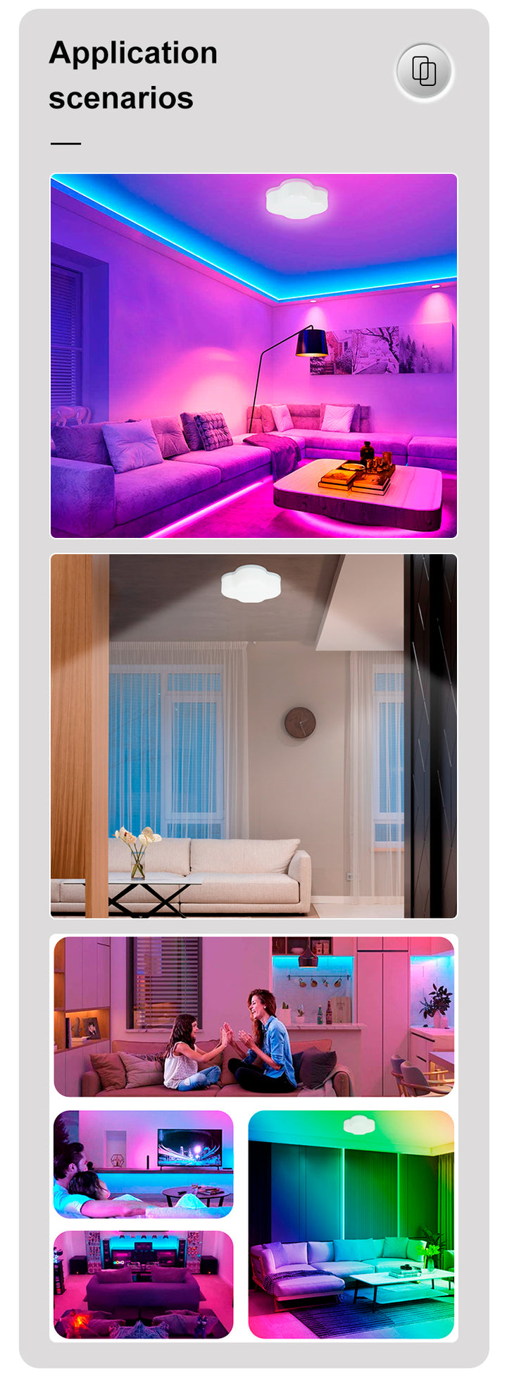 2× RGB children's cloud lights & 4PK smart motion sensor bulbs