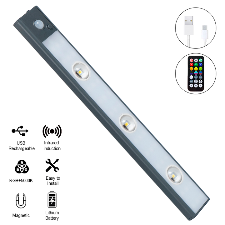 Rechargeable RGB Induction Cabinet Light with Remote Control | JackonLux