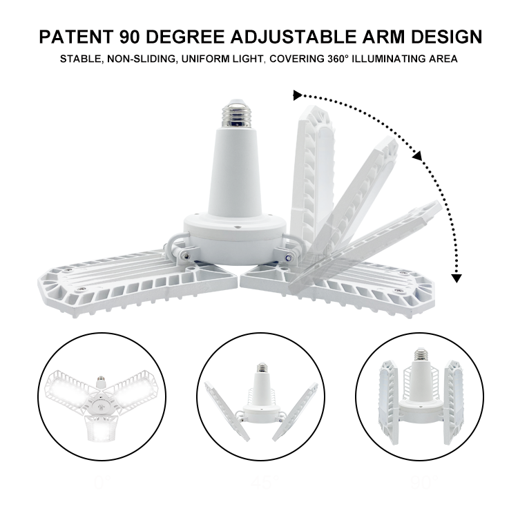 LED Garage Light|6000LM|Adjustable 90° Panels|High Brightness|JackonLux