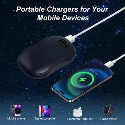 JackonLux 2-Pack 3-in-1 Emergency Survival Gear: 10,400mAh Power Bank, LED Flashlight & Pocket Heater – Travel-Friendly EDC Essentials for Hiking, Camping & Road Trips