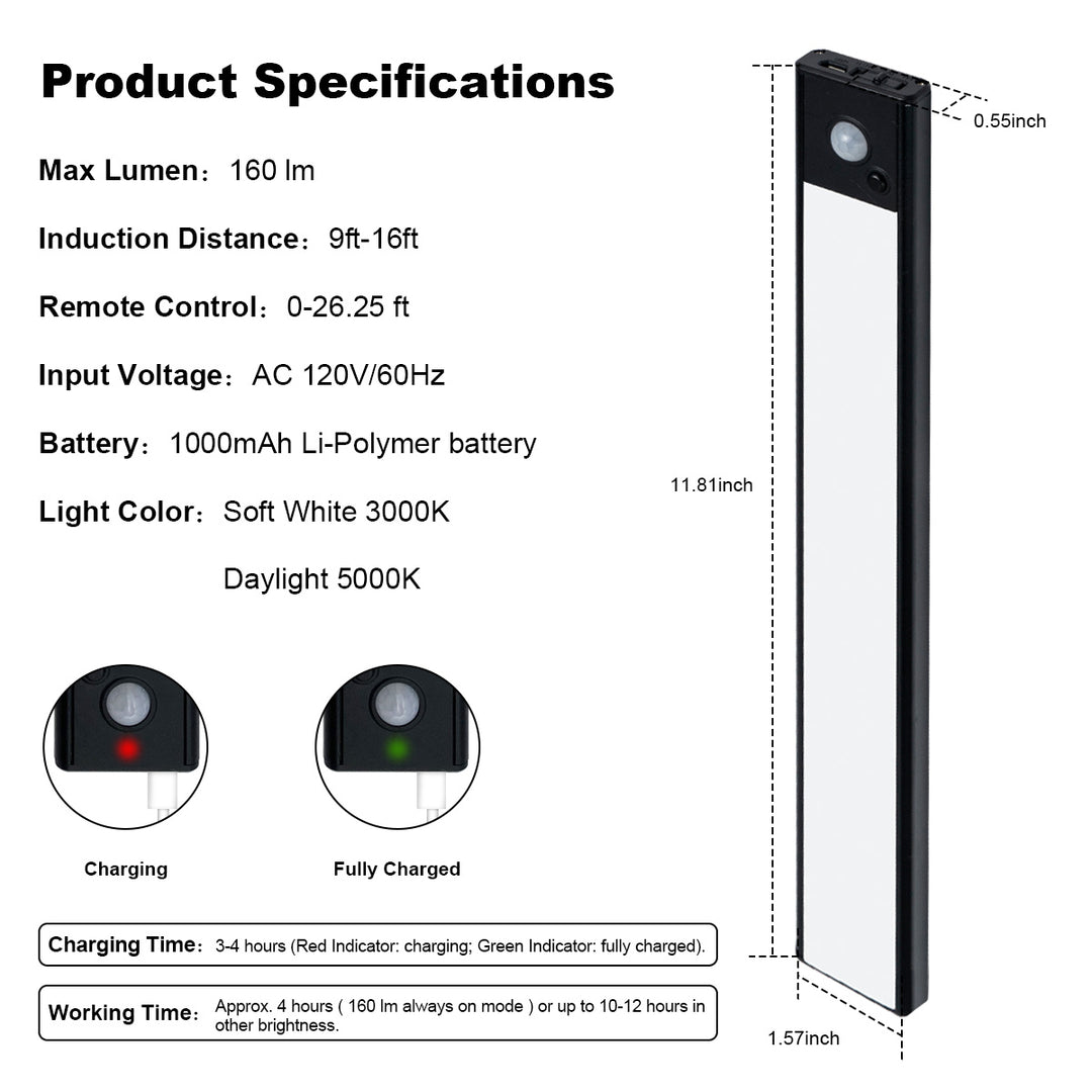 Rechargeable Motion Sensor Cabinet Light with Remote Control | JackonLux