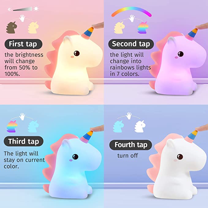 Unicorn Night Light - Color Changing Kids Sleep Light | JackonLux