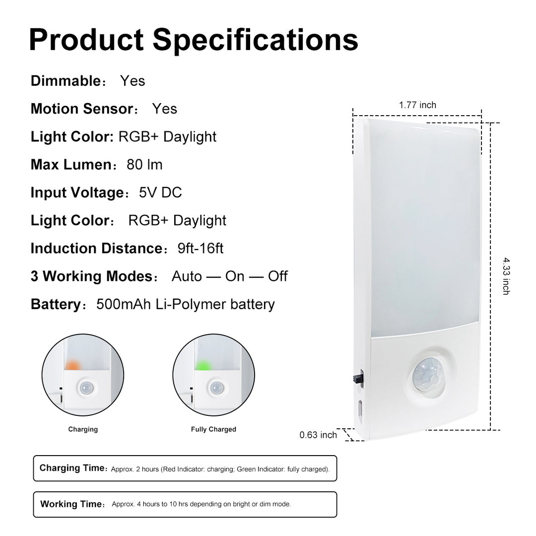 Multifunctional Rechargeable RGB Motion Sensor Cabinet Light | JackonLux