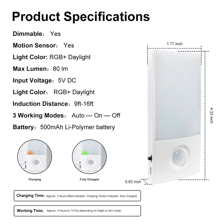 Multifunctional Rechargeable RGB Motion Sensor Cabinet Light | JackonLux