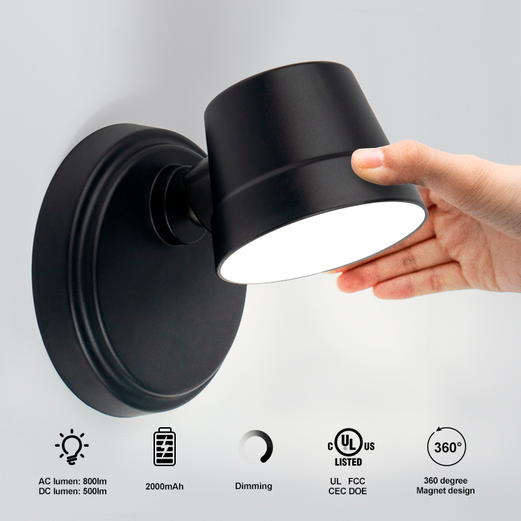 Rechargeable 360° Rotating Wall Lamp | Dimmable Touch Control | JackonLux