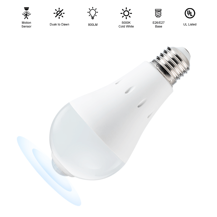 Motion Sensor LED Bulb | 800LM | Auto On/Off in Darkness | JackonLux