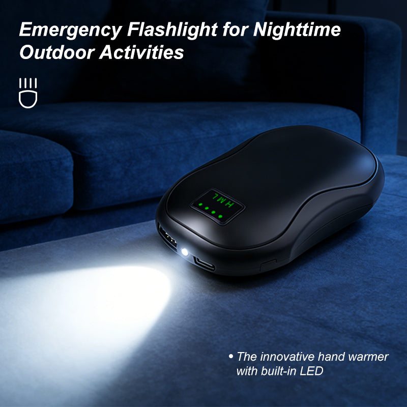 JackonLux 2-Pack 3-in-1 Emergency Survival Gear: 10,400mAh Power Bank, LED Flashlight & Pocket Heater – Travel-Friendly EDC Essentials for Hiking, Camping & Road Trips