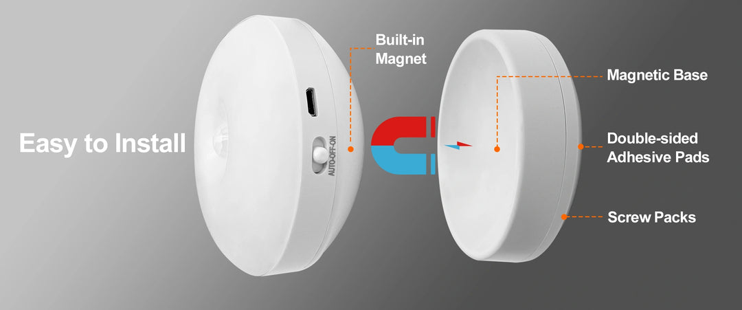 2×(2Pack360° Rotatable MotioJackonLux Sensor Night Light & (4Pack)Safety Bulb