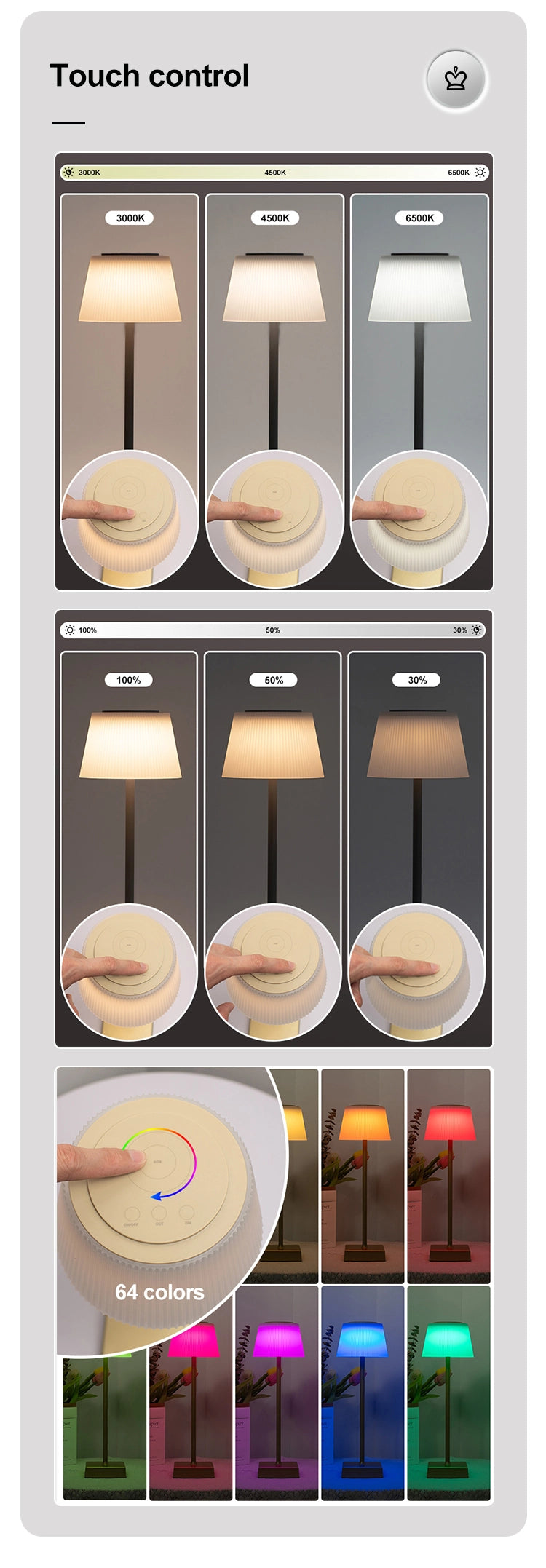 2×Rechargeable RGB Waterproof Table Lamp & (4-Pack) Dusk to Dawn Sensor LED Bulb