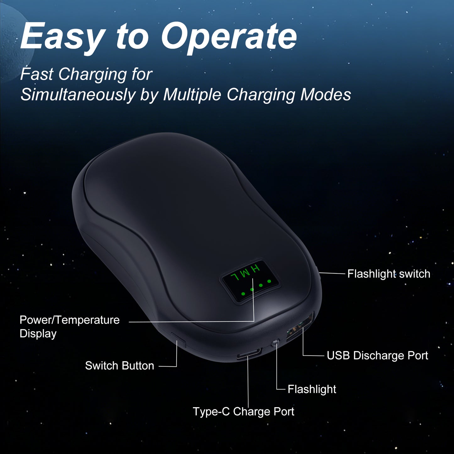 JackonLux 2-Pack 3-in-1 Emergency Survival Gear: 10,400mAh Power Bank, LED Flashlight & Pocket Heater – Travel-Friendly EDC Essentials for Hiking, Camping & Road Trips