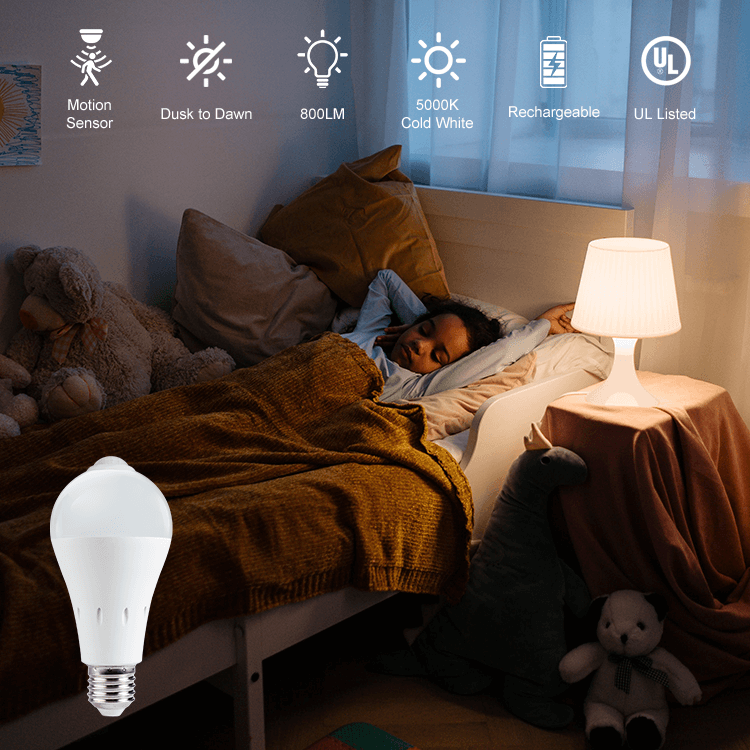 Motion Sensor LED Bulb | 800LM | Auto On/Off in Darkness | JackonLux