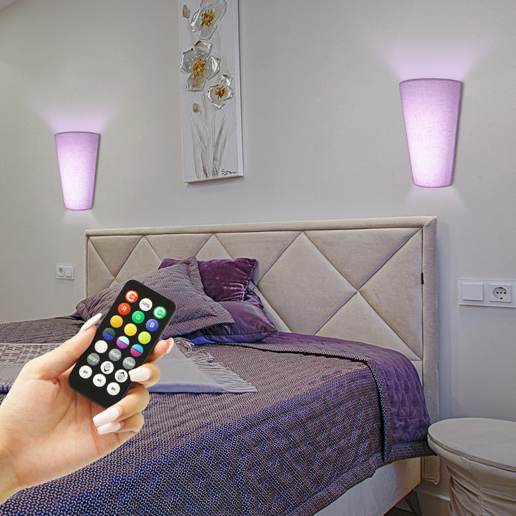 Rechargeable RGB Remote Control Wall Light with Fabric Shell | JackonLux