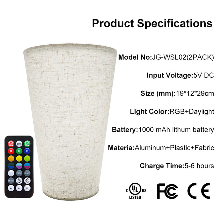 Rechargeable RGB Remote Control Wall Light with Fabric Shell | JackonLux