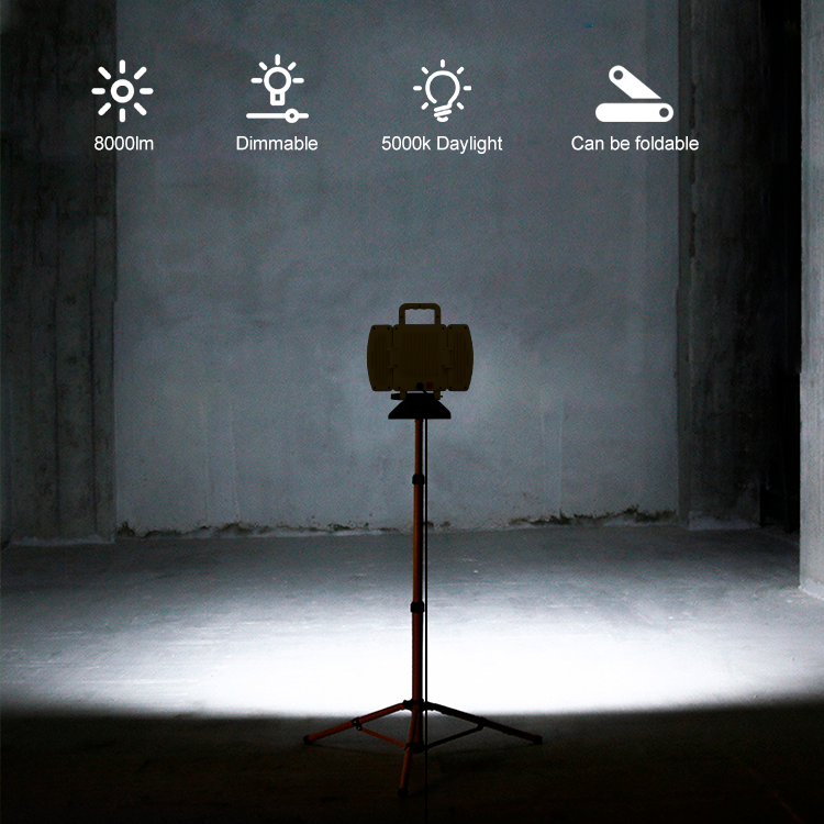 Foldable LED Work Light | 8000LM | Tripod & USB Ports | JackonLux