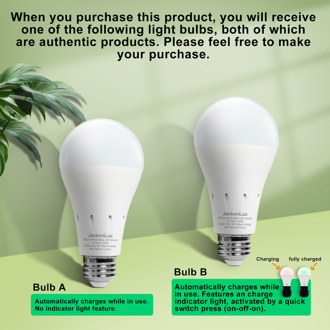 9W Portable Emergency LED Bulb | E27/E26/B22 Base | JackonLux