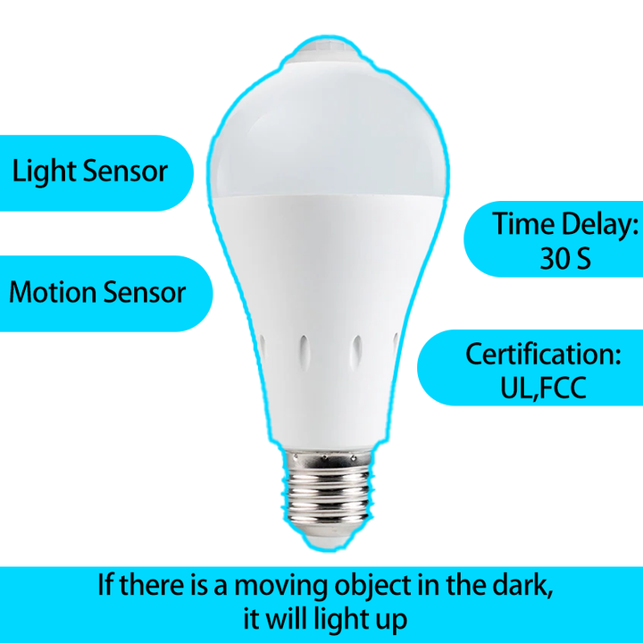 Motion Sensor LED Bulb | 800LM | Auto On/Off in Darkness | JackonLux