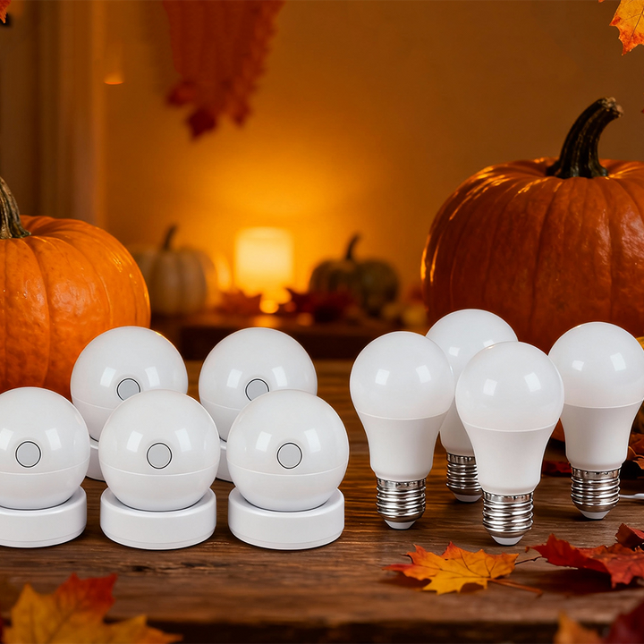 2×(2Pack360° Rotatable MotioJackonLux Sensor Night Light & (4Pack)Safety Bulb