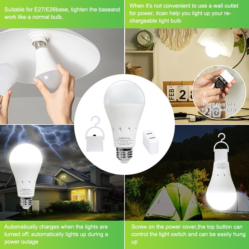 4-in-1 Rechargeable Emergency Light Bulb (Battery Backup) - Image 5