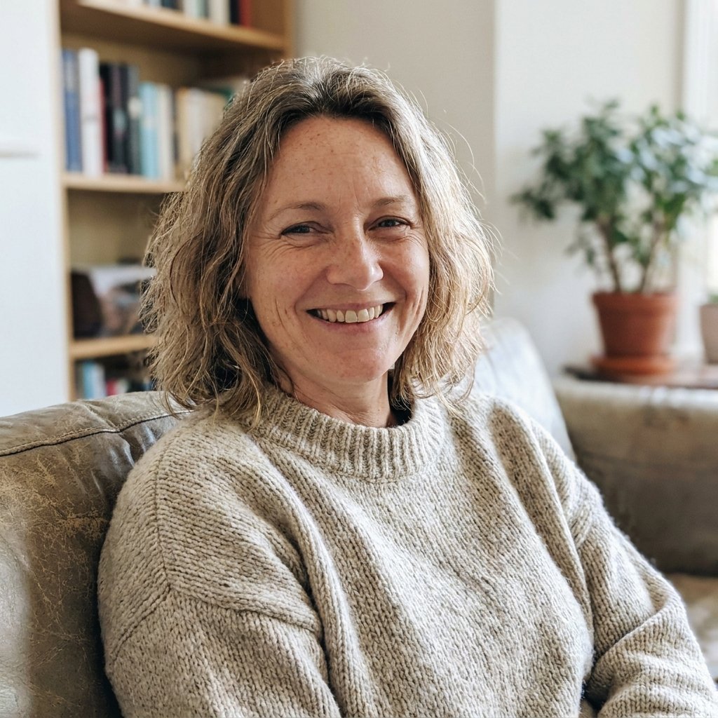 woman smiling in sweater 202605132138