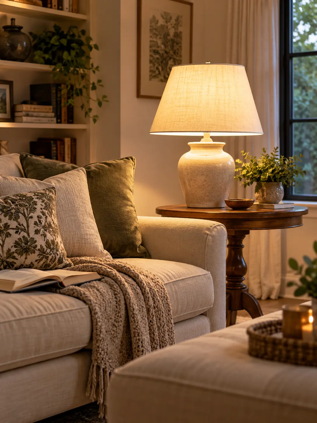 Warm table lamp creating a welcoming home atmosphere
