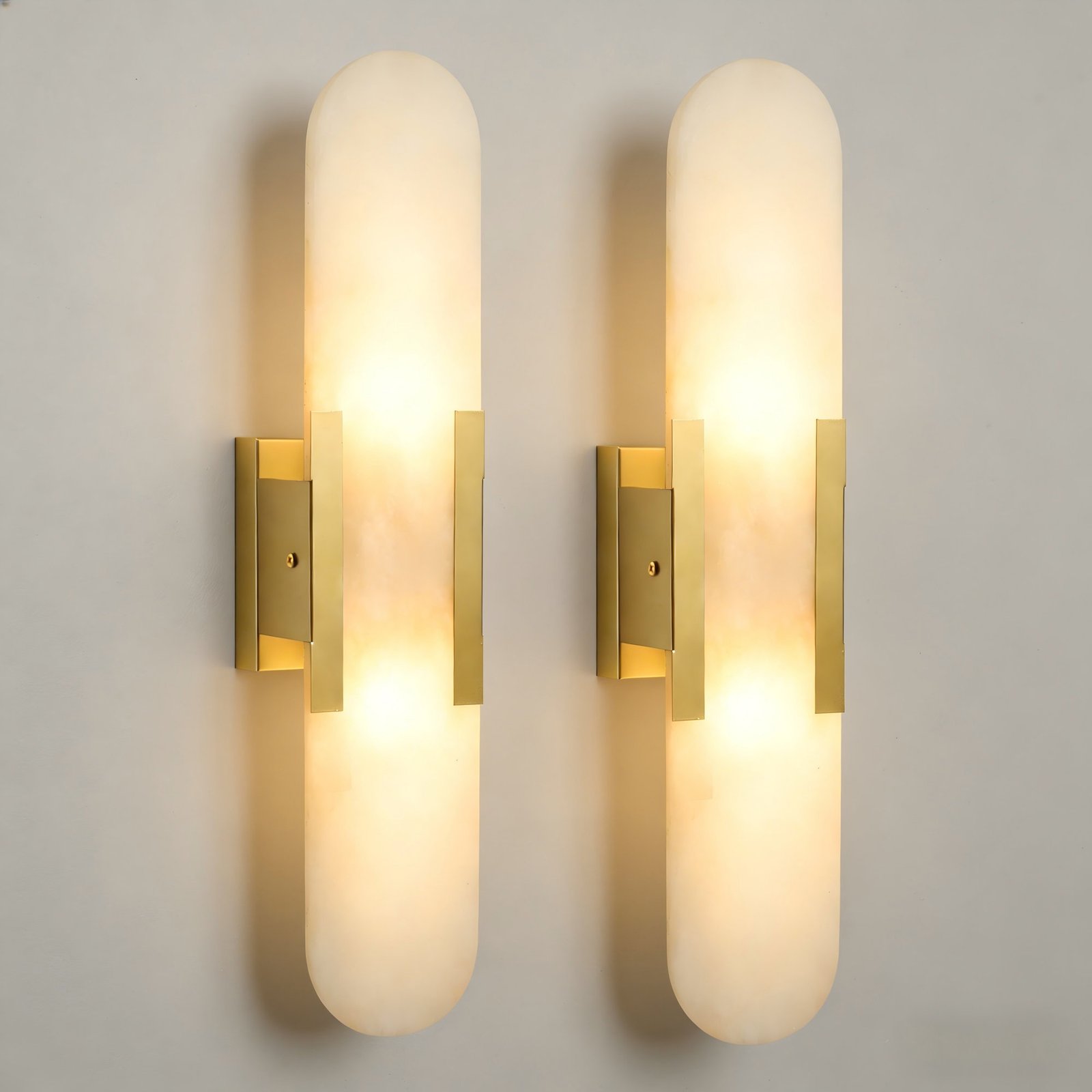JackonLux Alabaster 2-Light Wall Sconces with G9 Bulbs, Set of 2