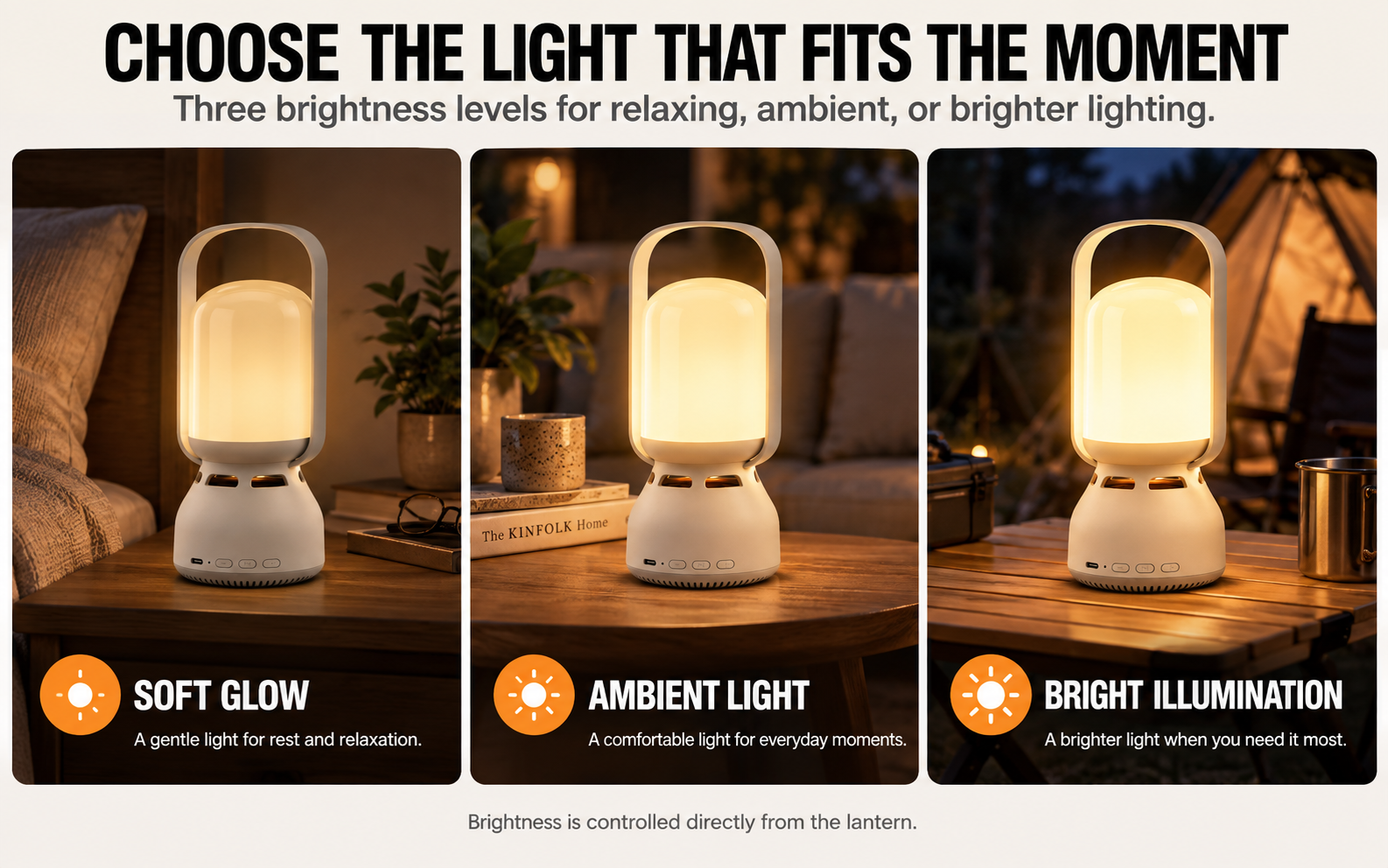 RGB camping lantern with Bluetooth music and colorful lighting modes