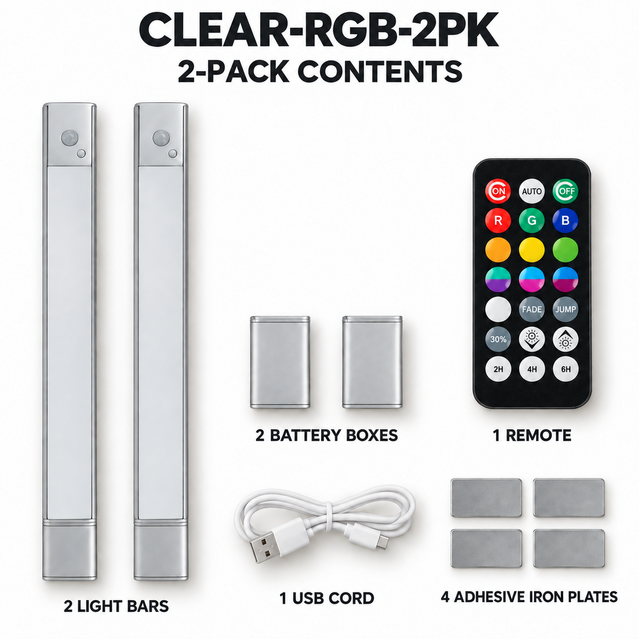 JackonLux CP-CL13 under cabinet light 2-pack contents