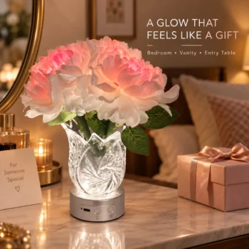 Rechargeable RGB Flower Lamp with Remote – Peony or Rose: peony Gift and Decor Scene