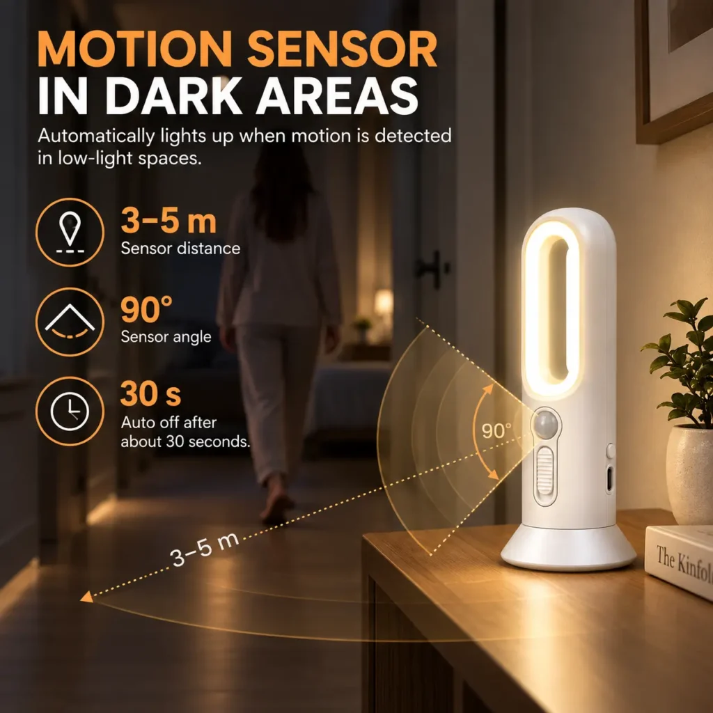 Rechargeable Motion Sensor Night Light Flashlights, 2 Pack: motion Detection in Dark Areas