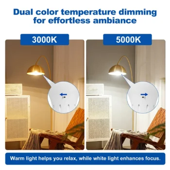 Rechargeable Emergency Light Bulbs, 12 Pack – 800 Lumens: 3000K and 5000K Selectable Light