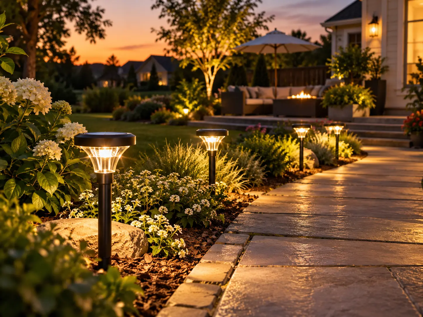 Outdoor solar pathway lighting