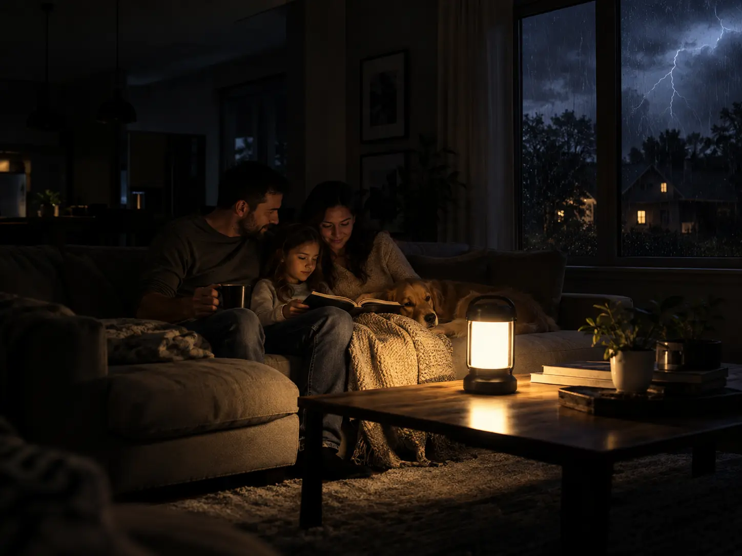 Emergency lighting during a storm