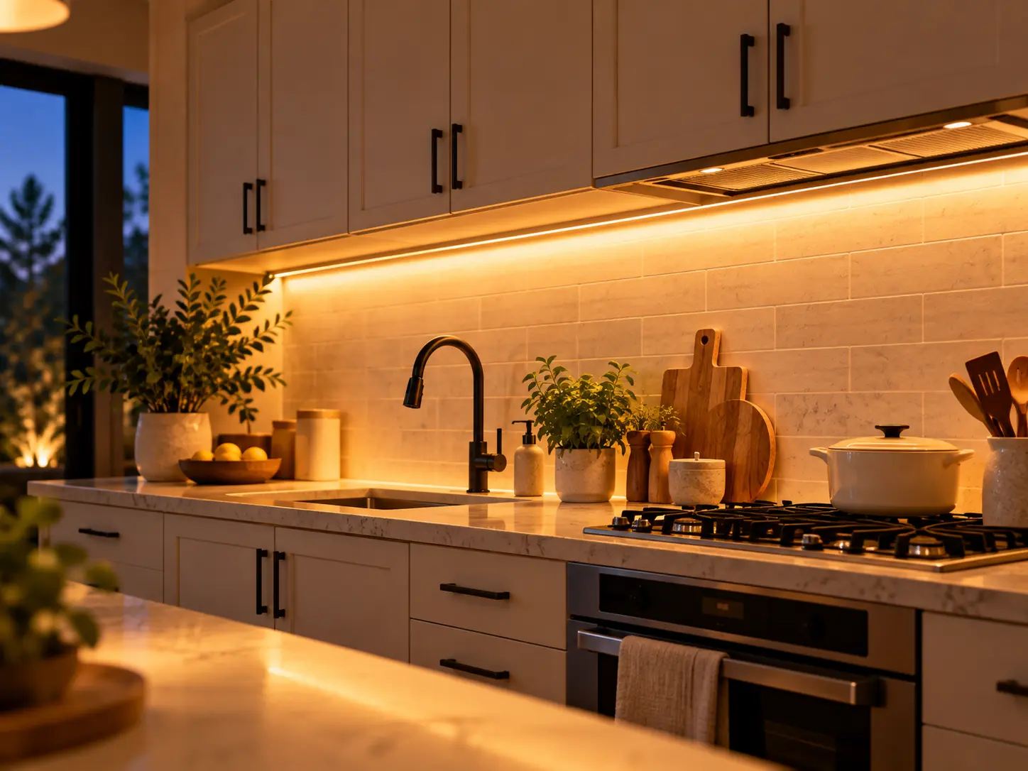 Warm kitchen and home lighting