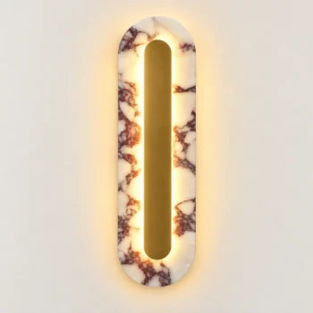 Calacatta Viola Marble Wall Sconce – 3CCT LED, Set of 2