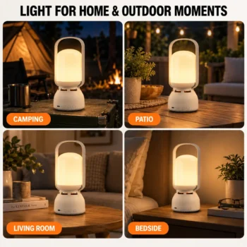 Rechargeable Camping Lantern with Bluetooth Speaker: home and Outdoor Uses
