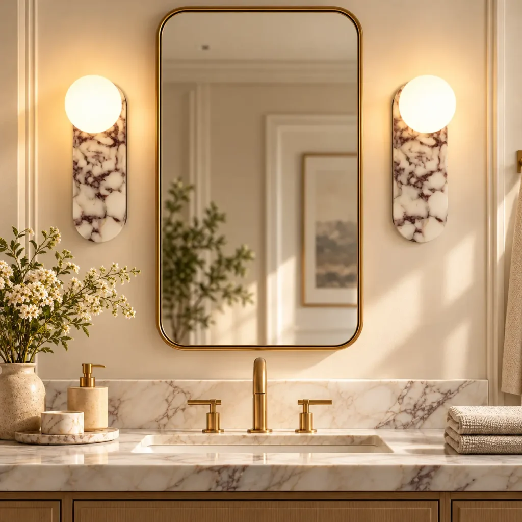 Rechargeable Alabaster Wall Sconces – Set of 2 with Remote