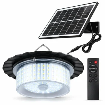 JackonLux solar hanging light with solar panel and remote control