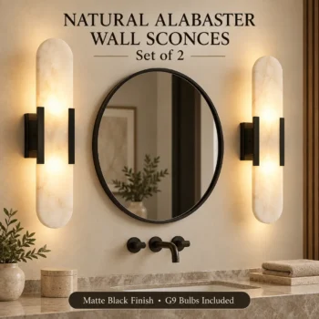Alabaster 2-Light Wall Sconces with G9 Bulbs, Set of 2: alabaster Wall Sconces Product View