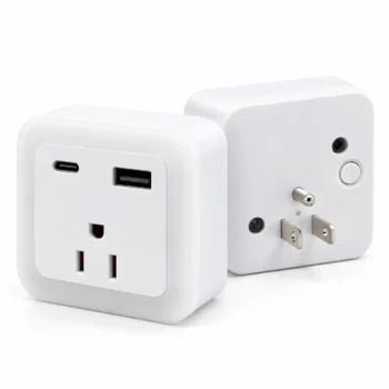 Plug In Night Light with Outlet, USB & Battery Backup – 2 Pack: two-Pack Product View