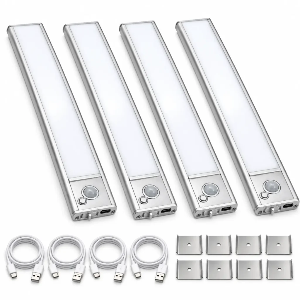 12-Inch Rechargeable Motion Sensor Under Cabinet Lights: 4-Pack Product View
